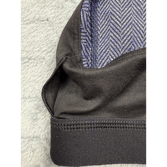 Lululemon Sports Bra Womens Size 10 Blue Herringbone Crossback Athletic Yoga - Picture 10 of 12
